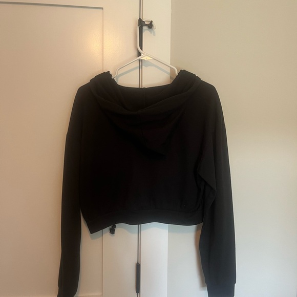 Black Cropped Hoodie - Picture 2 of 4